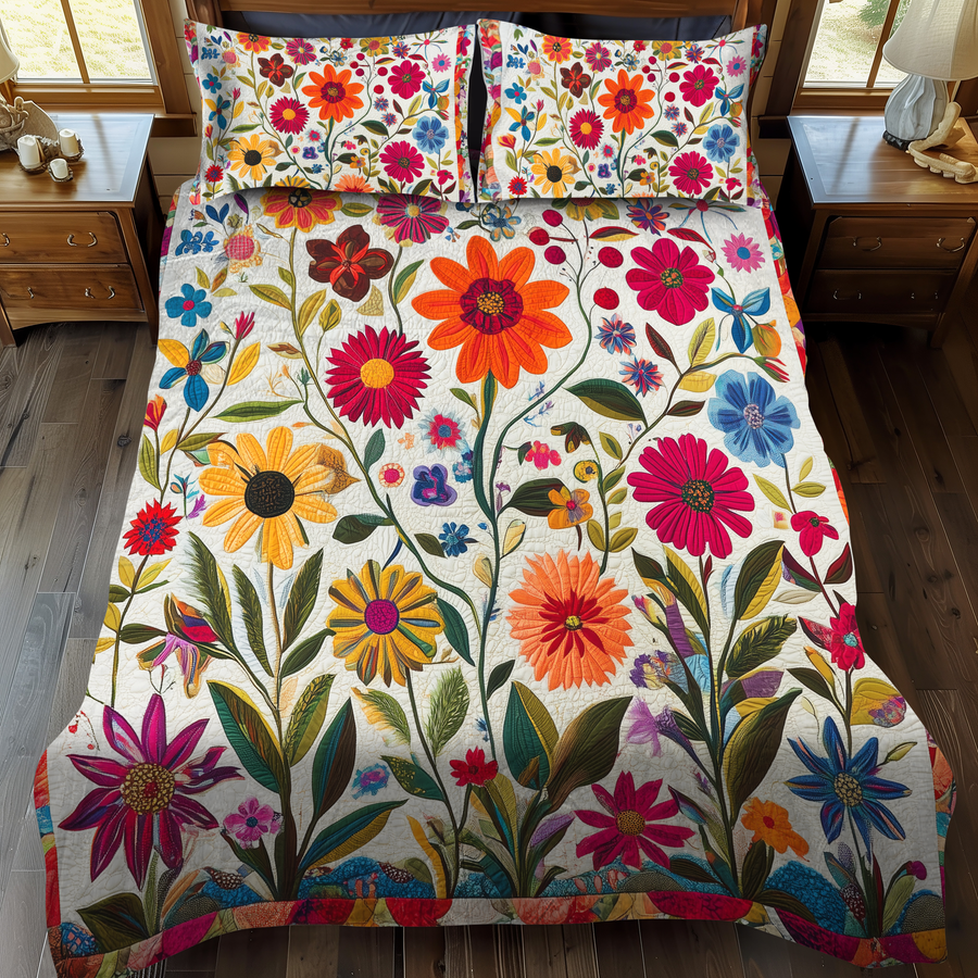 Sengesæt i 3 dele – Vibrant Flowers