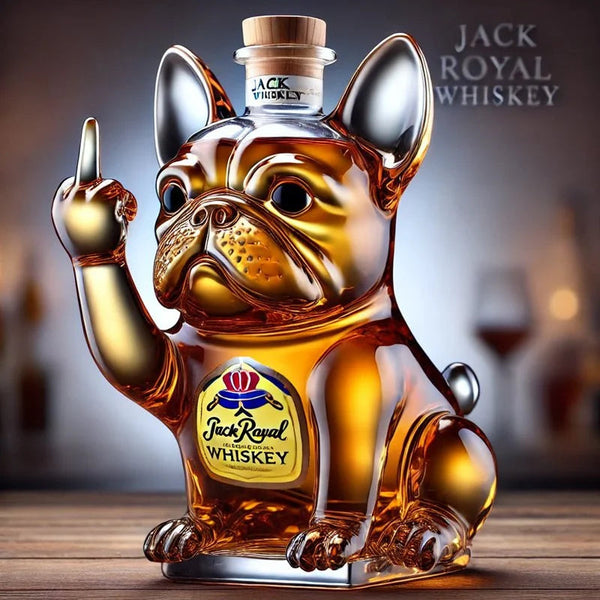 Whiskyflaske med bulldogpote