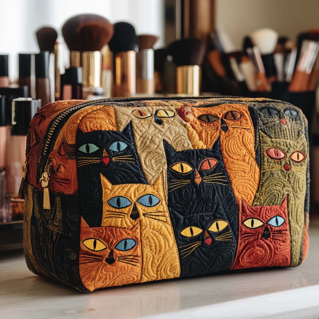 Quiltet makeuptaske – Adorable Kitty Quilted