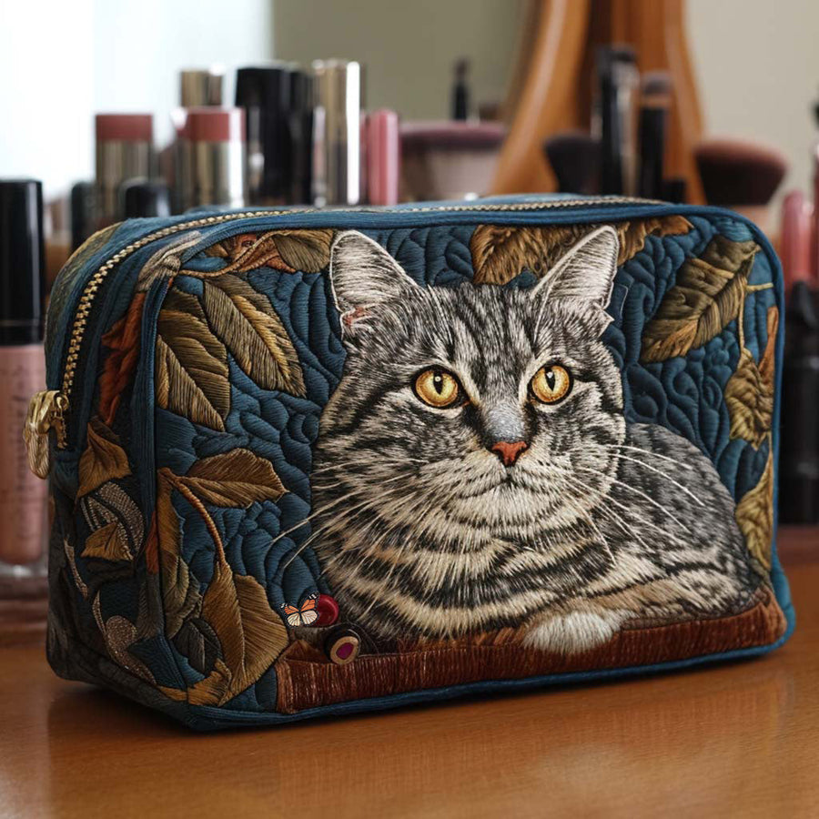 Quiltet makeuptaske – Bright Whiskers Quilted