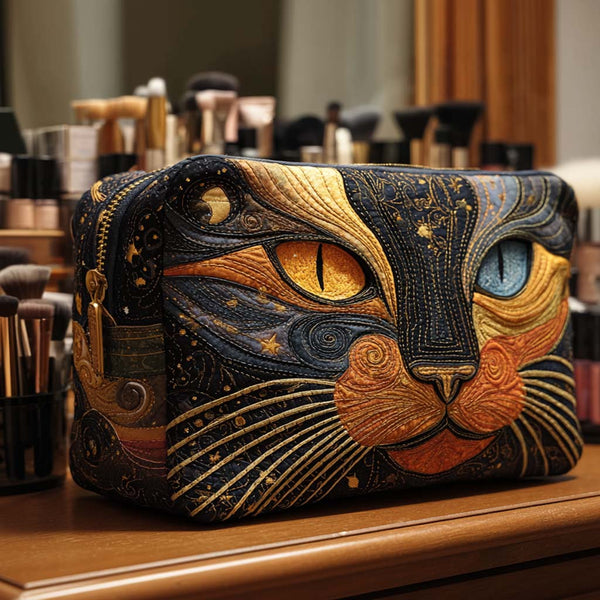 Quiltet makeuptaske – Elegant Feline Quilted