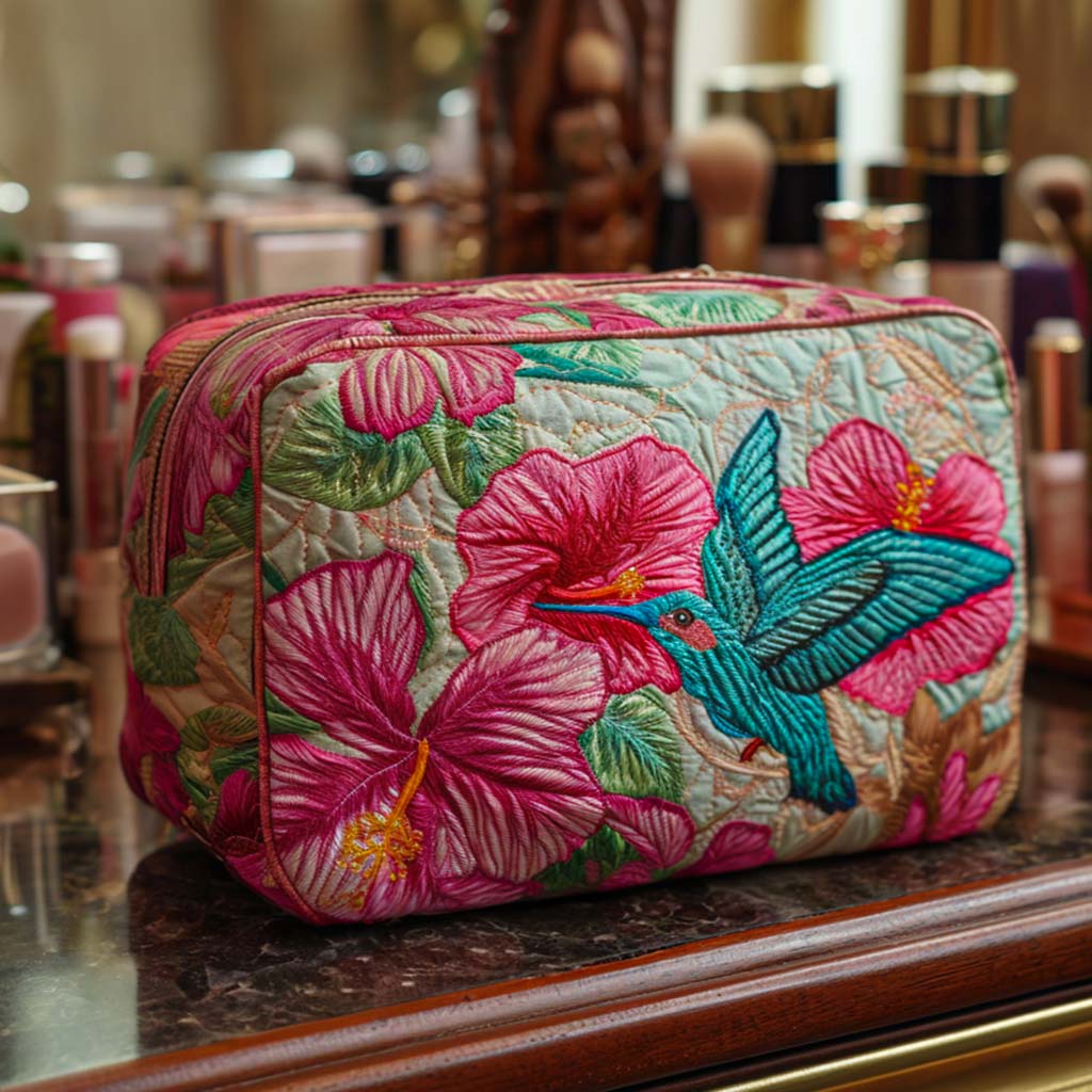 Quiltet makeuptaske – Flowers Delight Quilted