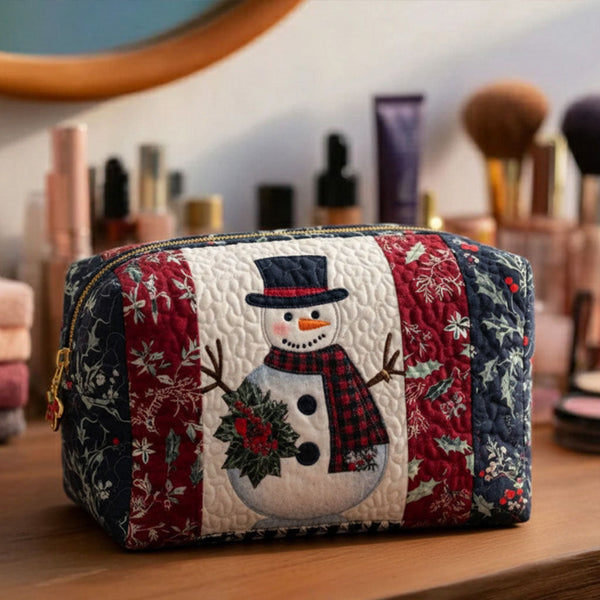Quiltet makeuptaske – Frosty Cheer Quilted