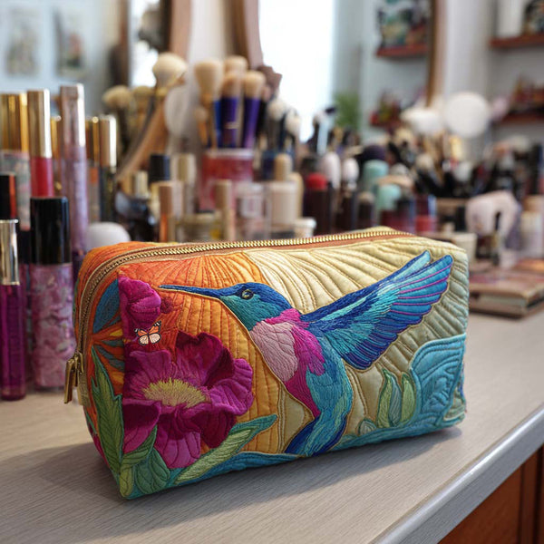 Quiltet makeuptaske – Joyful Flight Quilted
