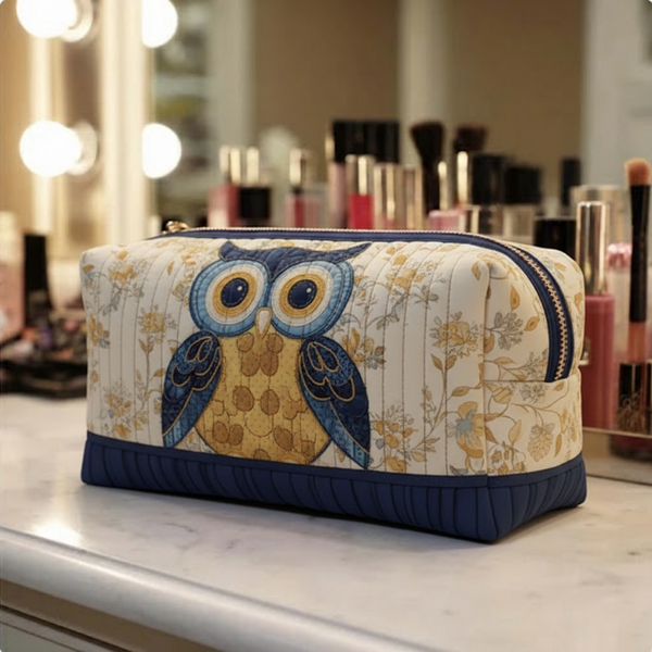 Quiltet makeuptaske – Mystic Feathers Quilted