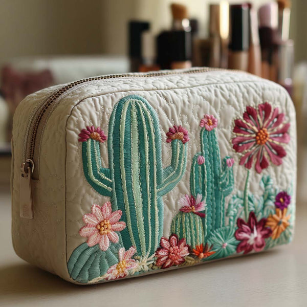 Quiltet makeuptaske – Prickly Pear Quilted