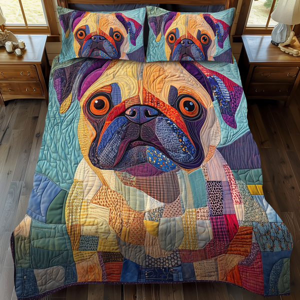 Sengesæt i 3 dele – Squishy Pug Love