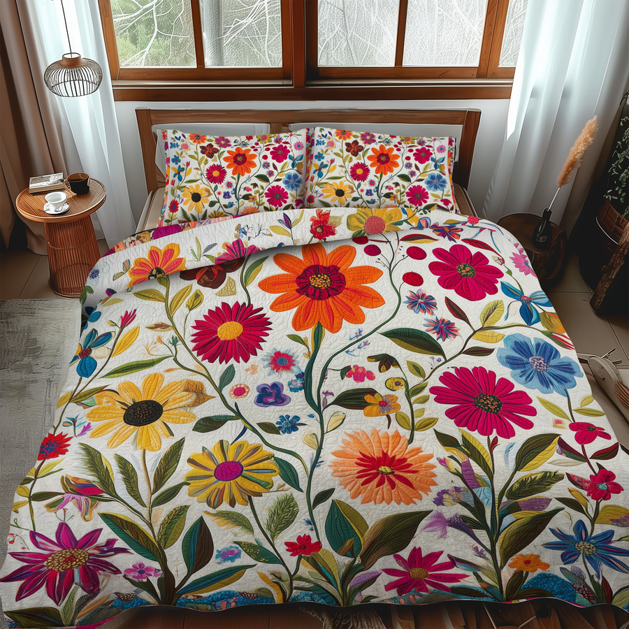 Sengesæt i 3 dele – Vibrant Flowers