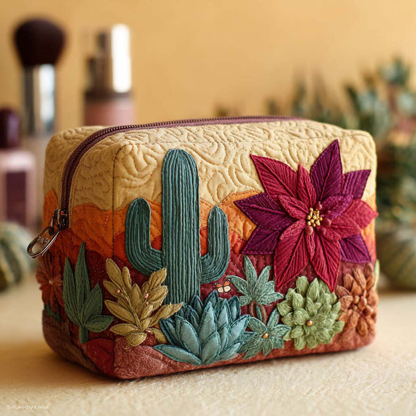 Quiltet makeuptaske – Wild Desert Quilted