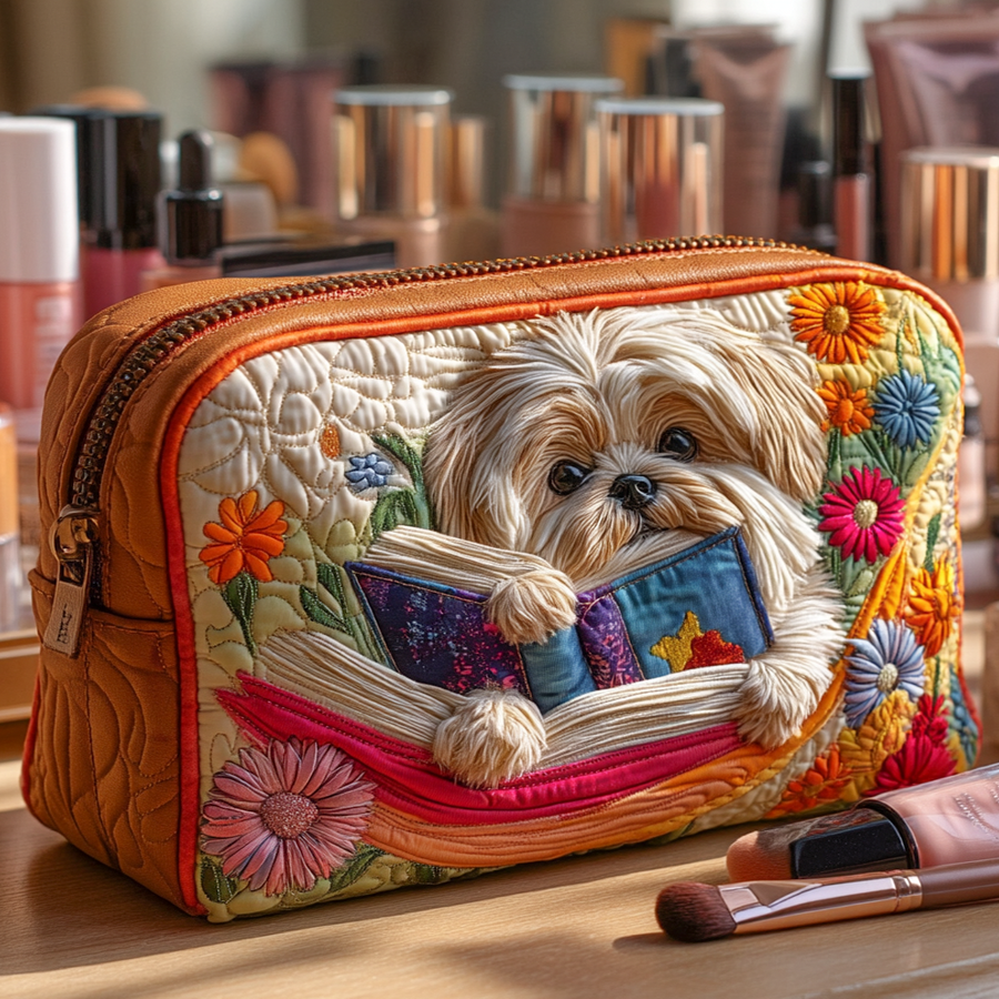 Quiltet makeuptaske – Book Shih Tzu Quilted